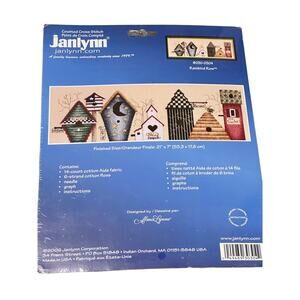 Janlynn Cross Stitch Rainbird Row birdhouses #030-0304 NEW IN PACKAGE VTG